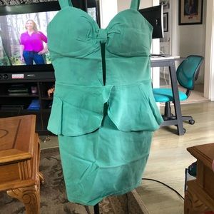 Teal cut out dress